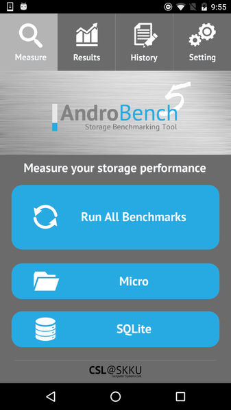 Androbench (Storage Benchmark) for Android 5.0.1