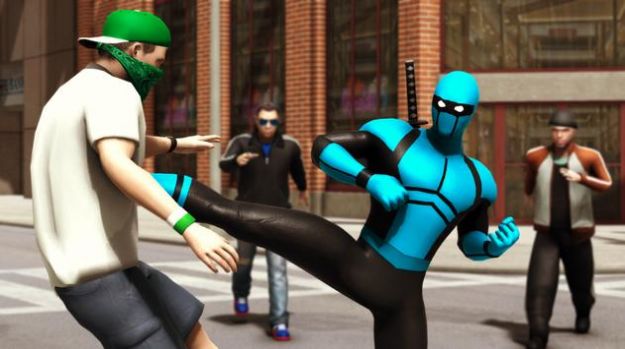 Blue Ninja Superhero