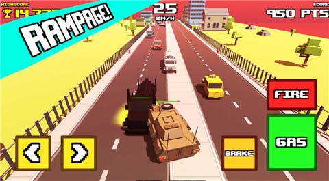 ֮·̹˺ֱײ(Crazy Road: Tank Rampage)