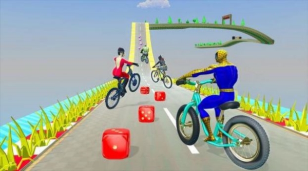 極限跑酷單車英雄(Superhero Bicycle Racing)