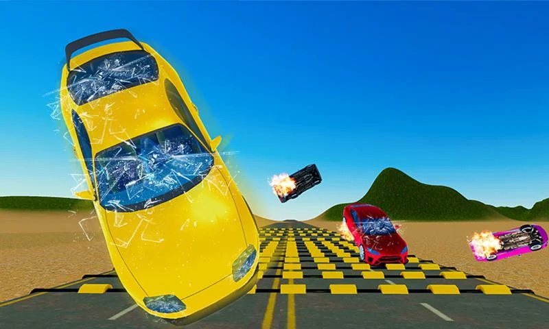 超級汽車碰撞模擬器(100SpeedBumpsVs20CarsCrashEngine)