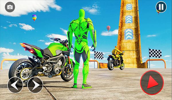 蜘蛛侠摩托赛车特技(Spider Hero Racing Bike Stunt)