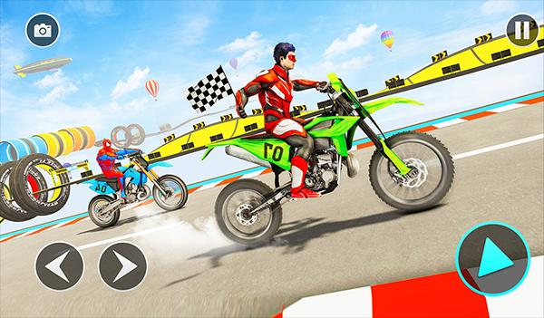 蜘蛛侠摩托赛车特技(Spider Hero Racing Bike Stunt)