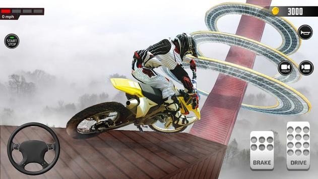(Impossible Mega ramp moto bike Rider Superhero 3D)