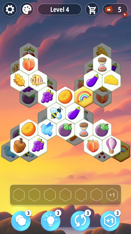 瓷砖匹配六边形(Tile Match Hexa)