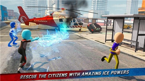 火柴冰英雄罪犯城(Stickman Ice Hero Crime City Rope Hero)
